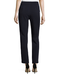 St. John Collection Classic Emma Stretch Cropped Pants Navy