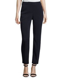 St. John Collection Classic Emma Stretch Cropped Pants Navy