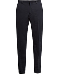 Ami Cotton And Linen Blend Trousers