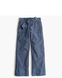 J.Crew Cropped Chambray Pant With Tie