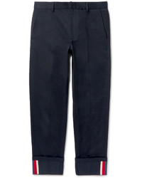 Gucci Highlands Slim Fit Webbing Trimmed Cotton Drill Trousers