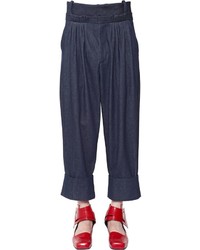 J.W.Anderson Baggy Pleated Raw Cotton Denim Pants