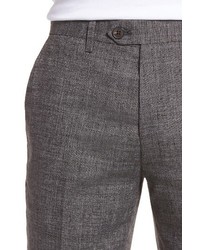 Ted Baker London Gridtro Slim Fit Crosshatch Linen Blend Trousers