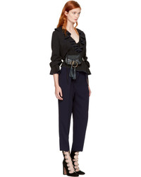 See by Chloe Navy Crepe Sable Trousers
