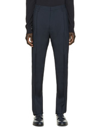 Lanvin Navy Overstitched Seam Trousers