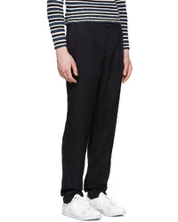 Raf Simons Navy Tonal Grid Trousers