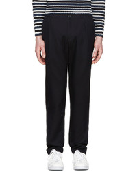 Raf Simons Navy Tonal Grid Trousers