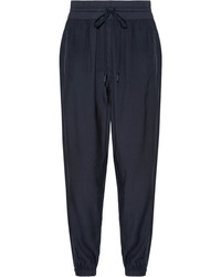 DKNY Shell Trimmed Twill Track Pants Navy