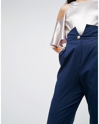 Asos Tailored Pant With Extreme High Waist Military Button