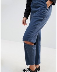 Asos Tapered Pant With Cut Out Knee