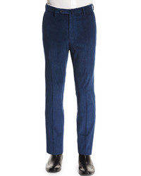 Incotex Wide Whale Corduroy Trousers Navy