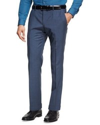 BOSS Wool Cashmere Flat Front Pants Light Blue