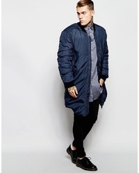 Asos Brand Bomber Parka Jacket 2 In 1 With Removable Hood