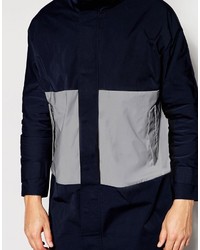Asos Brand Parka Jacket Witth Reflective Stripe