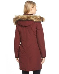 Vince Camuto Down Feather Fill Parka With Faux Fur Trim