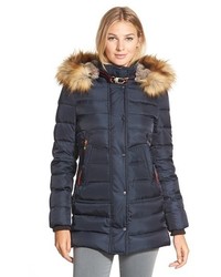 Vince Camuto Down Feather Fill Parka With Faux Fur Trim