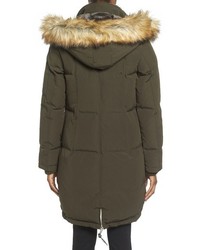 Vince Camuto Down Feather Fill Parka With Faux Fur Trims