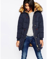 Pepe Jeans Garland Parka With Faux Fur Hood