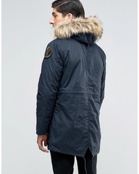 Schott M51 Fishtail Parka Fleece Lined Hood With Detachable Faux Fur Trim