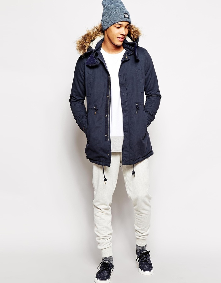 Native Youth Sherpa Lined Washed Parka, $181 | Asos | Lookastic