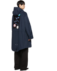 Raf Simons Navy Fred Perry Edition Patch Coat