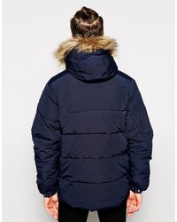 Quiksilver Padded Parka With Faux Fur Trim