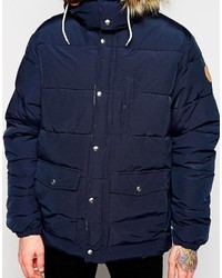 Quiksilver Padded Parka With Faux Fur Trim