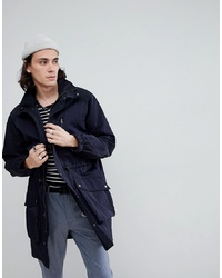 ASOS DESIGN Parka With Funnel Neck In Navy