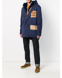 Mr & Mrs Italy Patched Trimmed Hood Parka