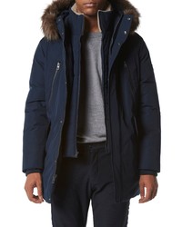 Andrew Marc Ventura Quilted Down Coat With Genuine Shearling Faux
