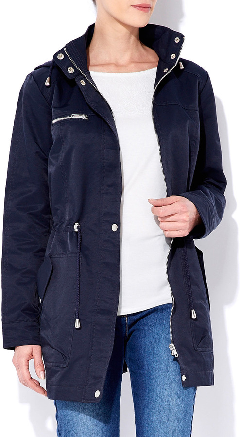 Wallis Navy Blue Parka | Where to buy & how to wear