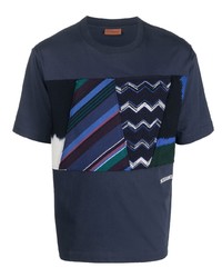 Missoni Logo Embroidered Patchwork T Shirt