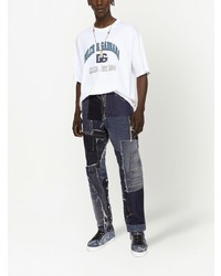 Dolce & Gabbana Patchwork Detail Straight Leg Jeans