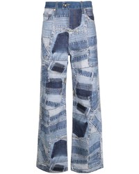 Andersson Bell Patchwork Pattern Wide Leg Jeans