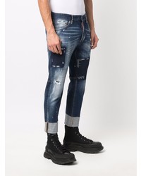 DSQUARED2 Patchwork Straight Leg Jeans