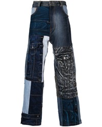 AG R Patchwork Design Straight Leg Jeans