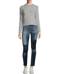 J Brand 811 Mid Rise Skinny Patchwork Jeans Reunion