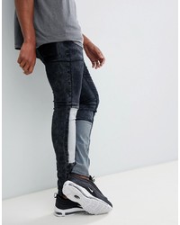 Liquor N Poker Skinny Fit Jeans With Patchwork
