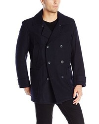 Andrew Marc Marc New York By Mulberry Wool Peacoat With Removable Bib