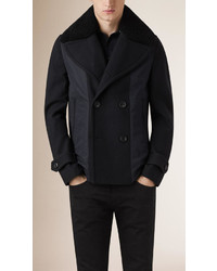 Burberry Brit Panelled Wool Cashmere Pea Coat