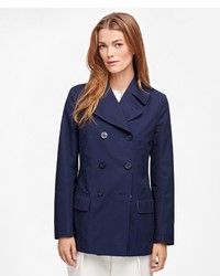 Brooks Brothers Cotton Double Breasted Pea Coat
