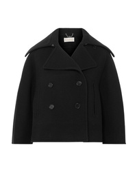 Chloé Cropped Double Breasted Wool Blend Felt Coat