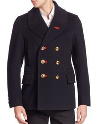 Burberry Double Breasted Long Sleeve Peacoat