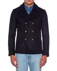 Tomas Maier Double Breasted Wool Blend Pea Coat