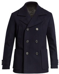 Ami Double Breasted Wool Blend Pea Coat