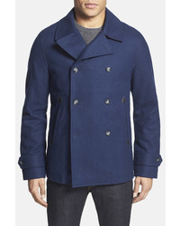 Original Penguin Double Breasted Wool Blend Peacoat