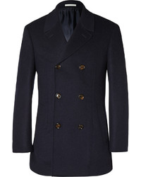 Brunello Cucinelli Double Faced Wool And Cashmere Blend Peacoat