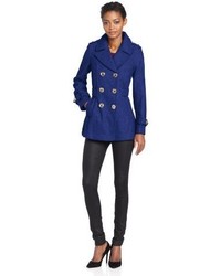 Miss Sixty Db Pea Coat With Pleated Back Detail