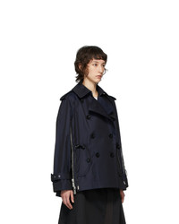 Sacai Navy Cotton Bell Shape Trench Coat