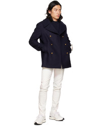 Golden Goose Navy Double Breasted Peacoat